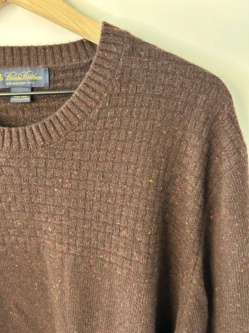 Brooks Brothers Men’s Brown 100% Wool Sweater, Size XXL